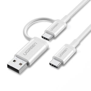 UGREEN US264 USB-C To USB-C + USB-A Cable 1M White 40934 - available in Pakistan at Metaware