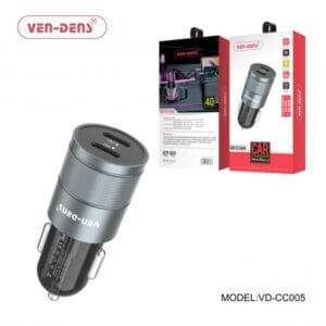 Ven Dens VD-CC005 40W Car Charger PD + QC 3.0 - available in Pakistan at Metaware