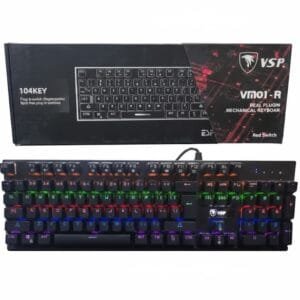 Vsp VM01-R Gaming Mechanical 104 Keys Keyboard (free 6 Red Switches) - available in Pakistan at Metaware