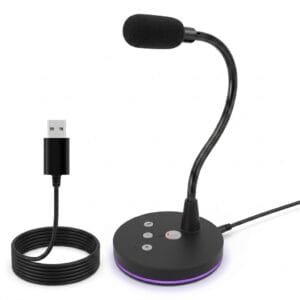 W33 Desktop USB Microphone with Mute & 360° Adjustable Gooseneck - available in Pakistan at Metaware