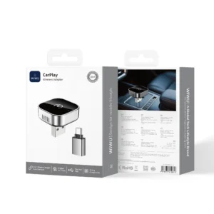 WiWU Wi-CP003 CarPlay Adapter Universal 2-IN-1 Connector (USB-A & USB-C) Silver - available in Pakistan at Metaware