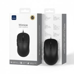 WiWU WM111 Black Wired Office Mouse 6-Button Layout for Enhanced Productivity - available in Pakistan at Metaware