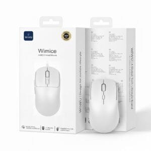 WiWU WM111 White Wired Office Mouse 6-Button Layout for Enhanced Productivity - available in Pakistan at Metaware