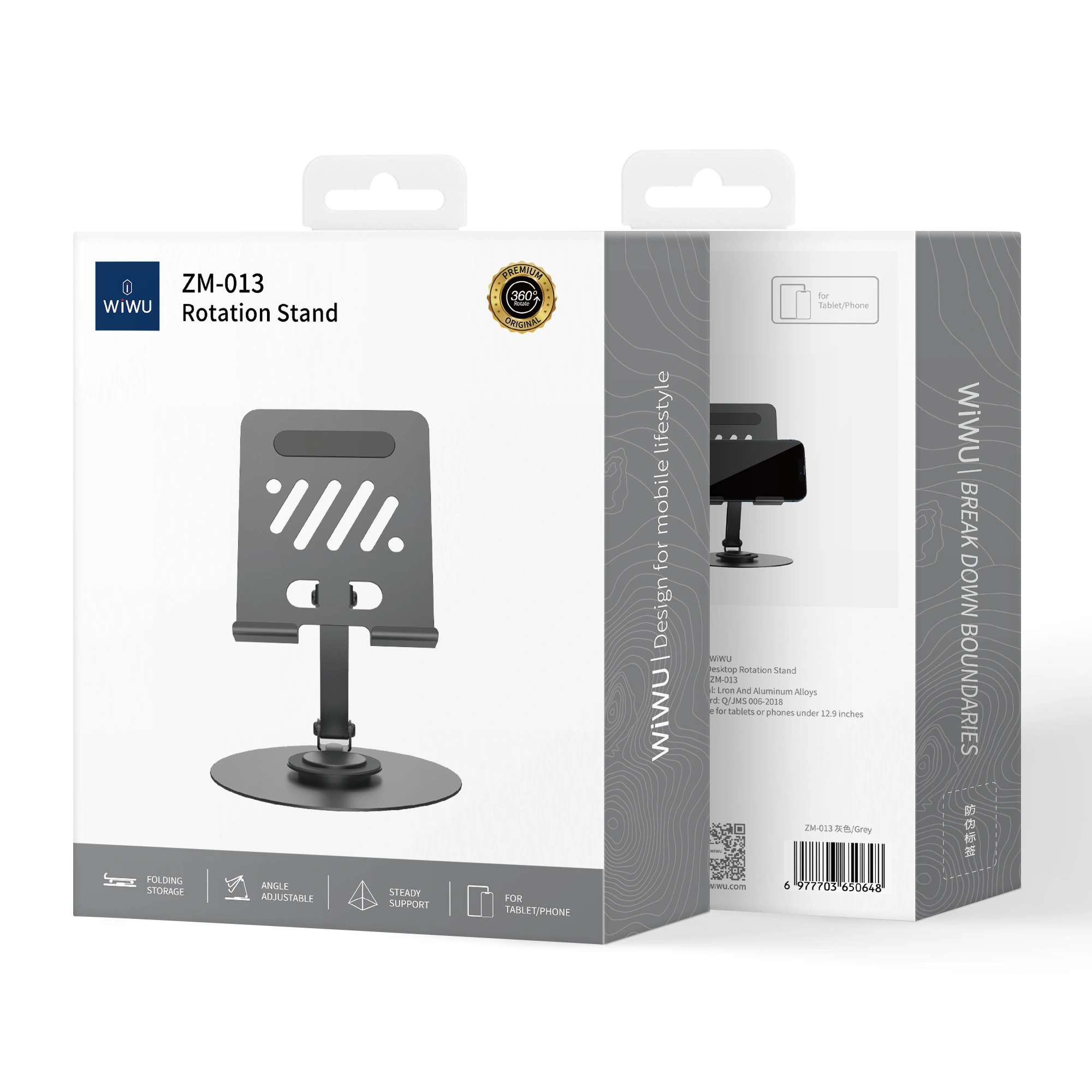 WiWU ZM‐013 Desktop Rotation Stand for Mobile and Tablet below 12.9 inc - available in Pakistan at Metaware