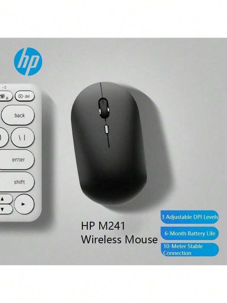 HP M241 Dual Mode Bluetooth and 2.4GHz Silent Wireless Mouse (Black)