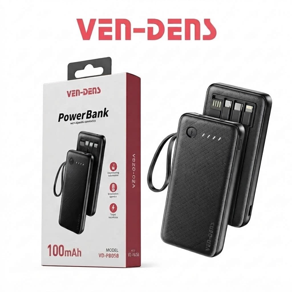 Ven-Dens VD-PB058 10000mAh Power Bank (Black)