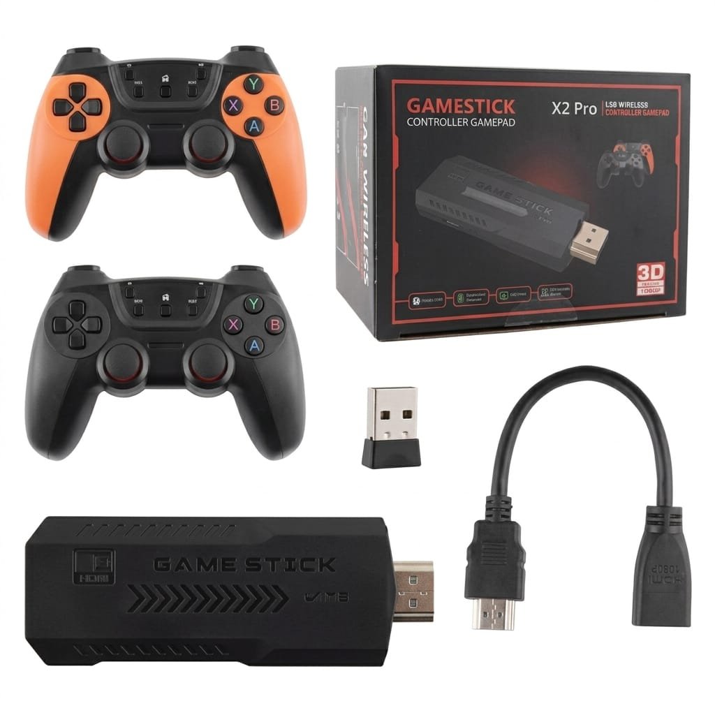 X2 Ultra 64GB 4K Game Stick 3D Retro Video Game Console with 35000+ Games