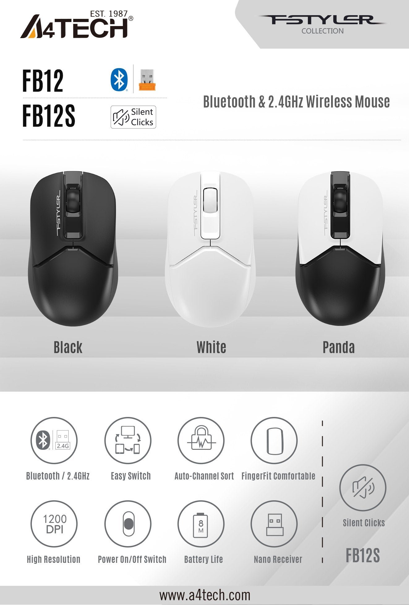 FB12S Dual Mode Mouse Feature Breakdown 1