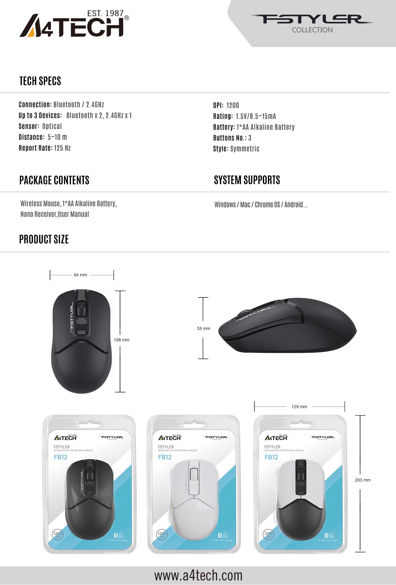 FB12S Dual Mode Mouse Feature Breakdown 4