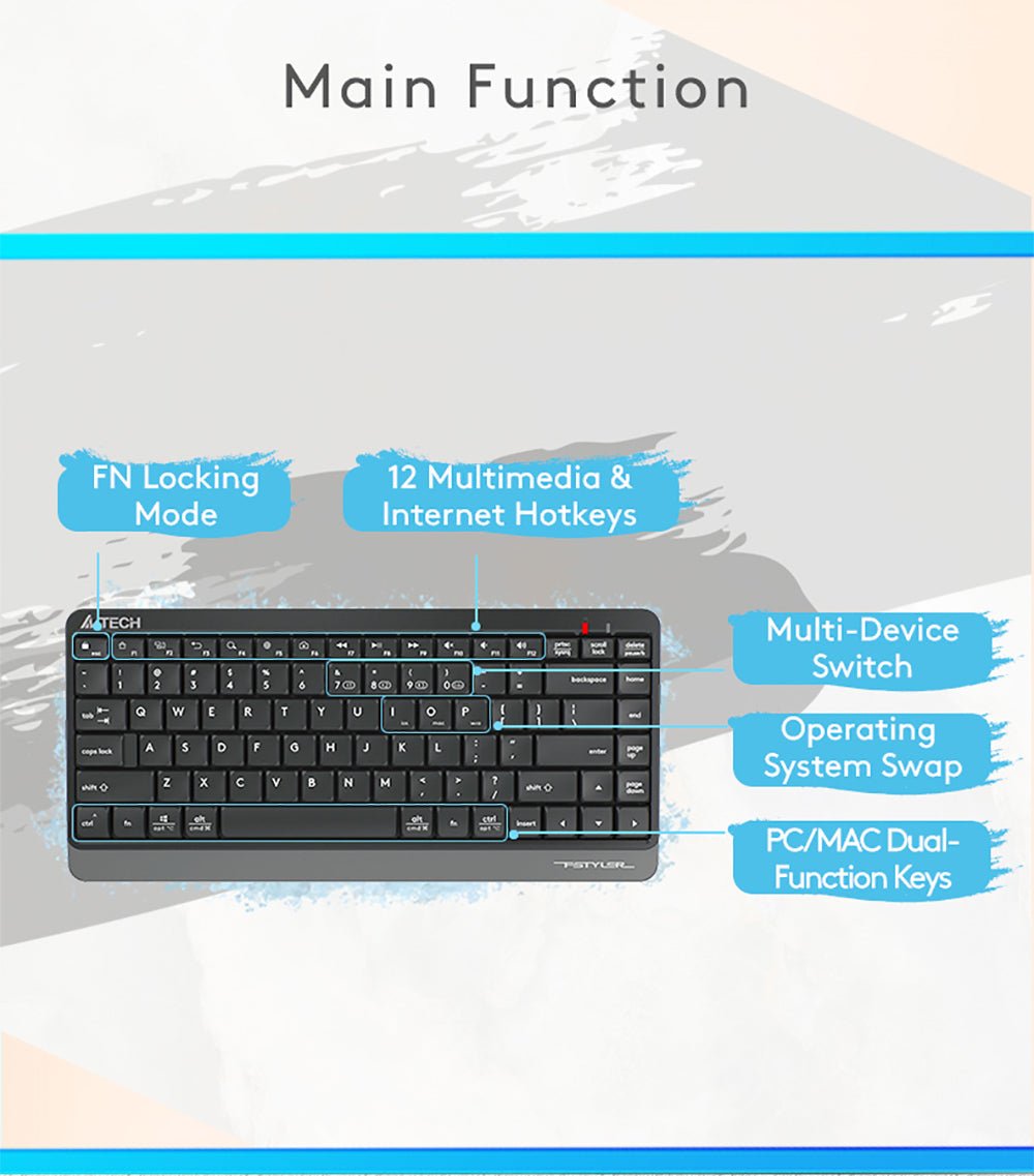 FBK11 Bluetooth & 2.4G Wireless KB Feature Breakdown 6