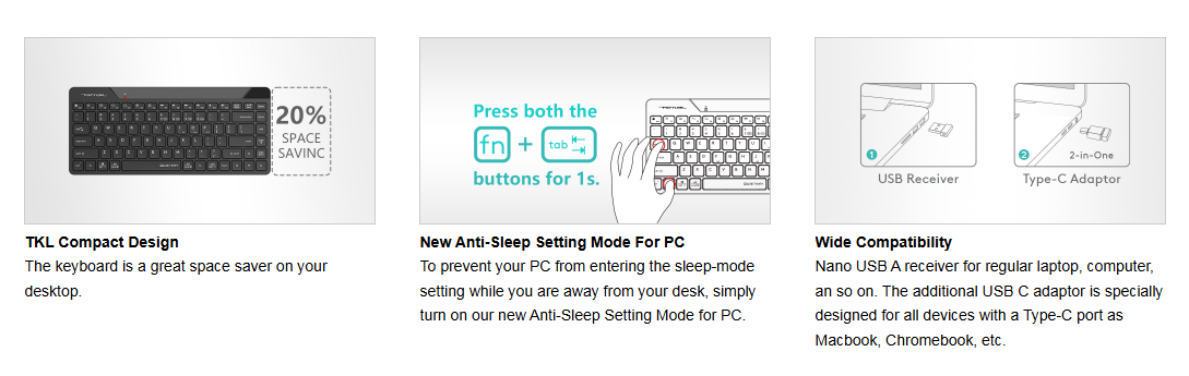 FBK22 AS Bluetooth & 2.4G Wireless Keyboard Feature Breakdown 3