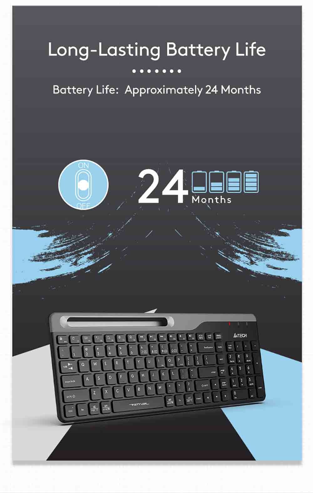 FBK25 QuietKey Bluetooth & 2.4G Wireless Keyboard Feature Breakdown 10