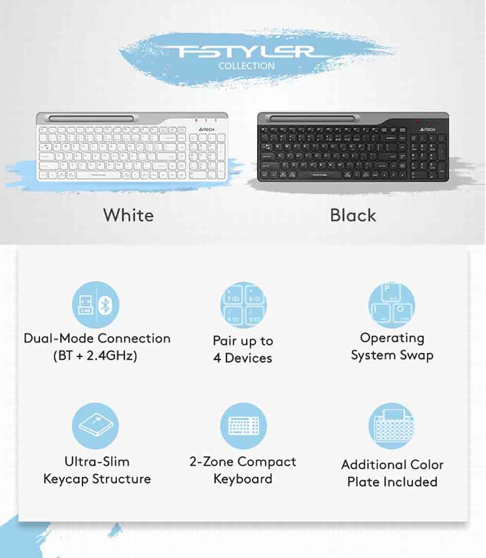 FBK25 QuietKey Bluetooth & 2.4G Wireless Keyboard Feature Breakdown 2