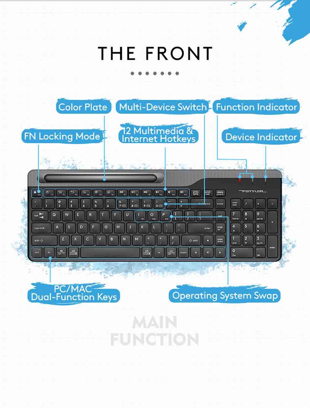 FBK25 QuietKey Bluetooth & 2.4G Wireless Keyboard Feature Breakdown 4