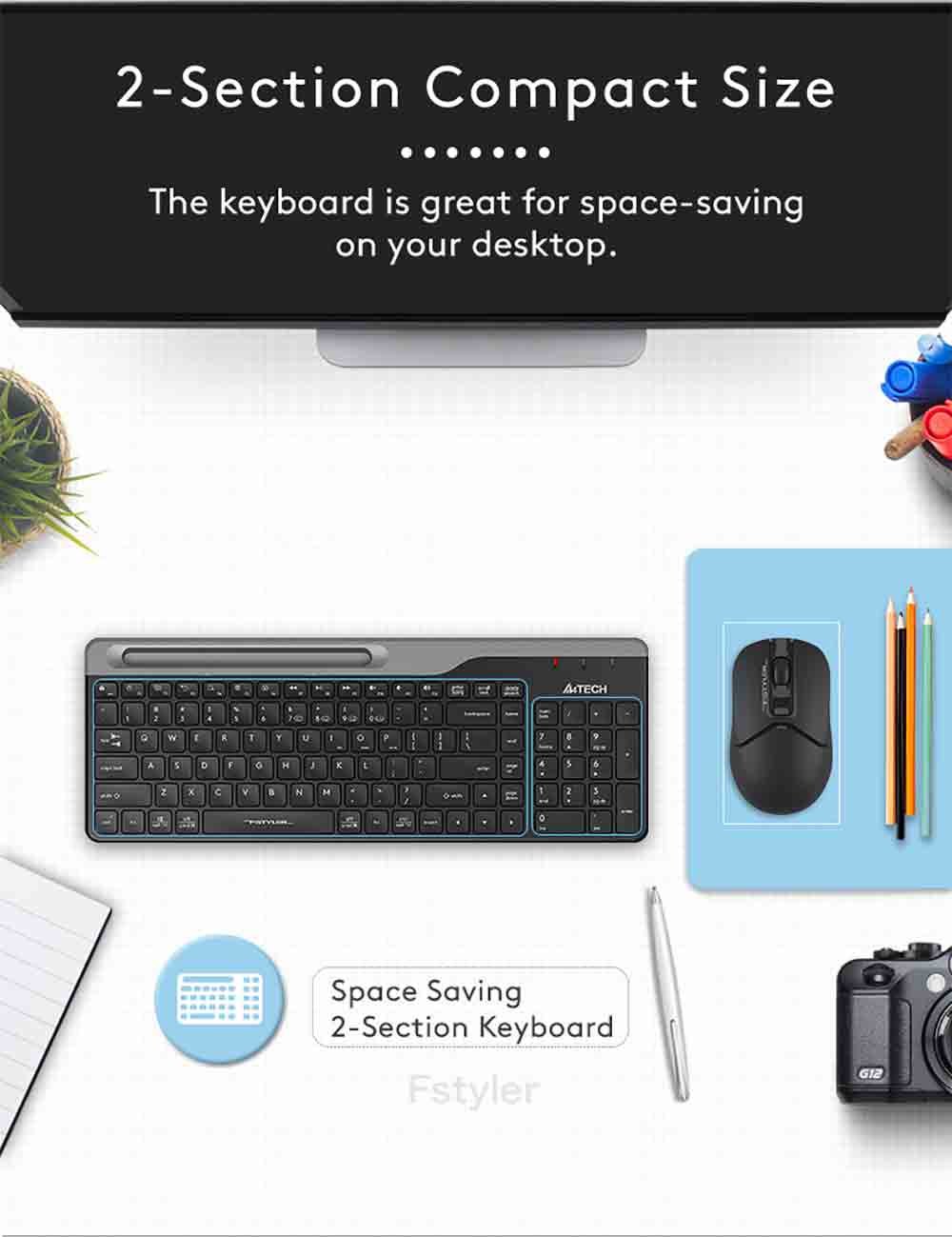 FBK25 QuietKey Bluetooth & 2.4G Wireless Keyboard Feature Breakdown 7