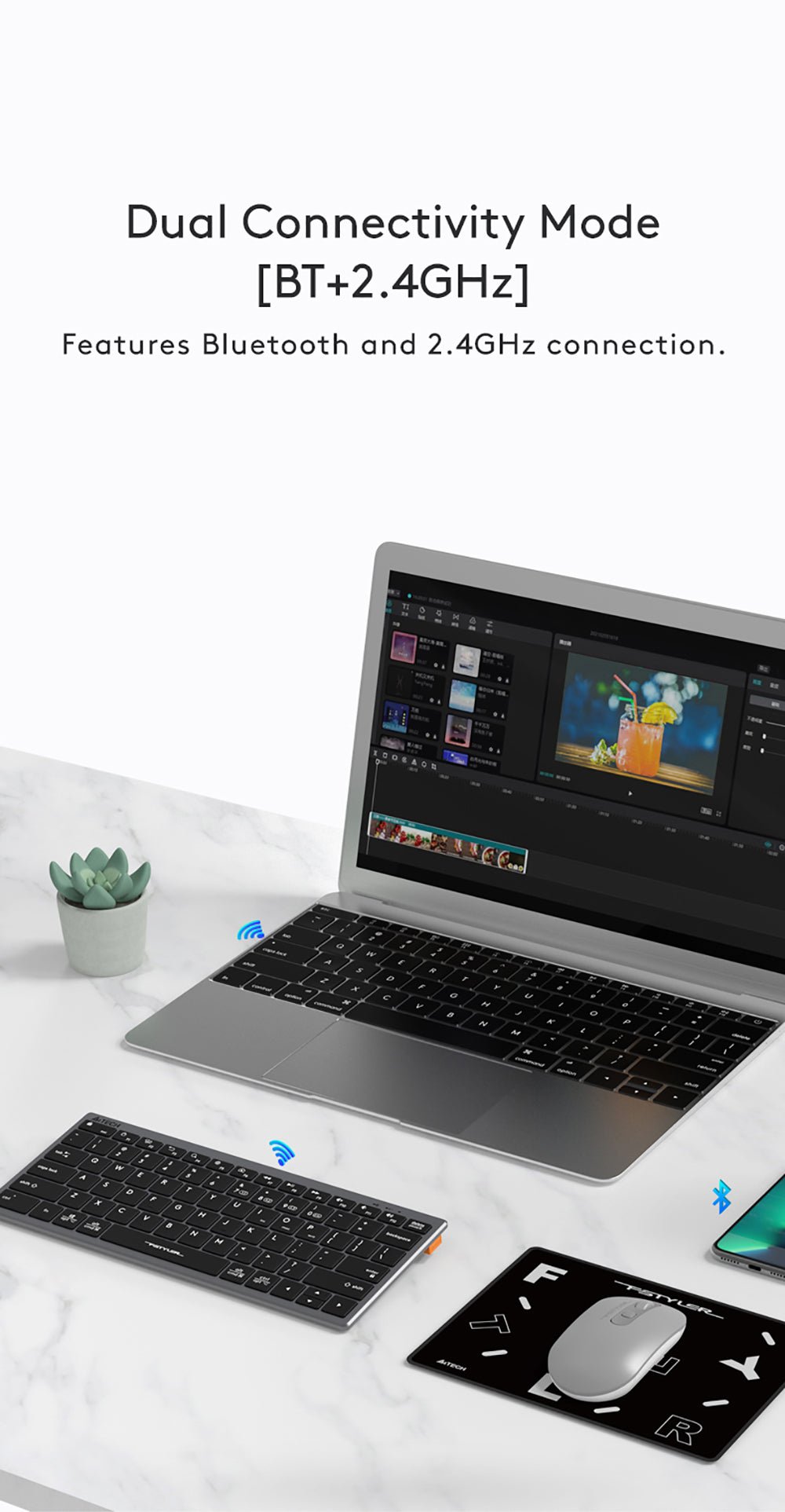 FBX51C Bluetooth & 2.4G Wireless KB Feature Breakdown 2