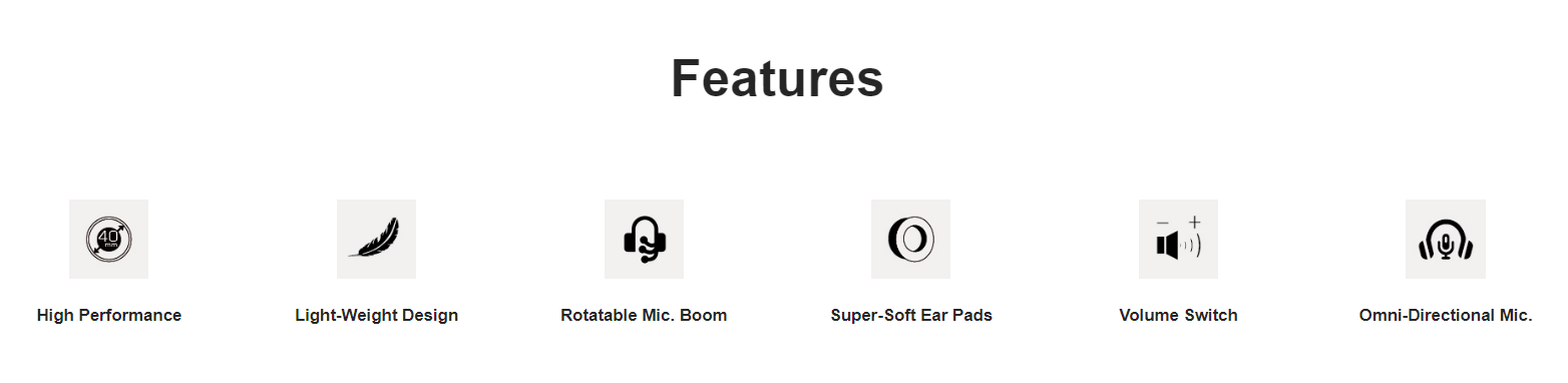 FH100i Stereo Headset - 3.5mm Feature Breakdown 1