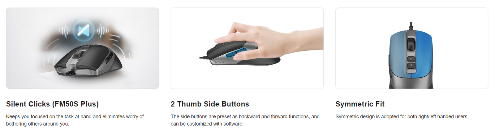 FM50S Plus Optical Wired Mouse Feature Breakdown 8
