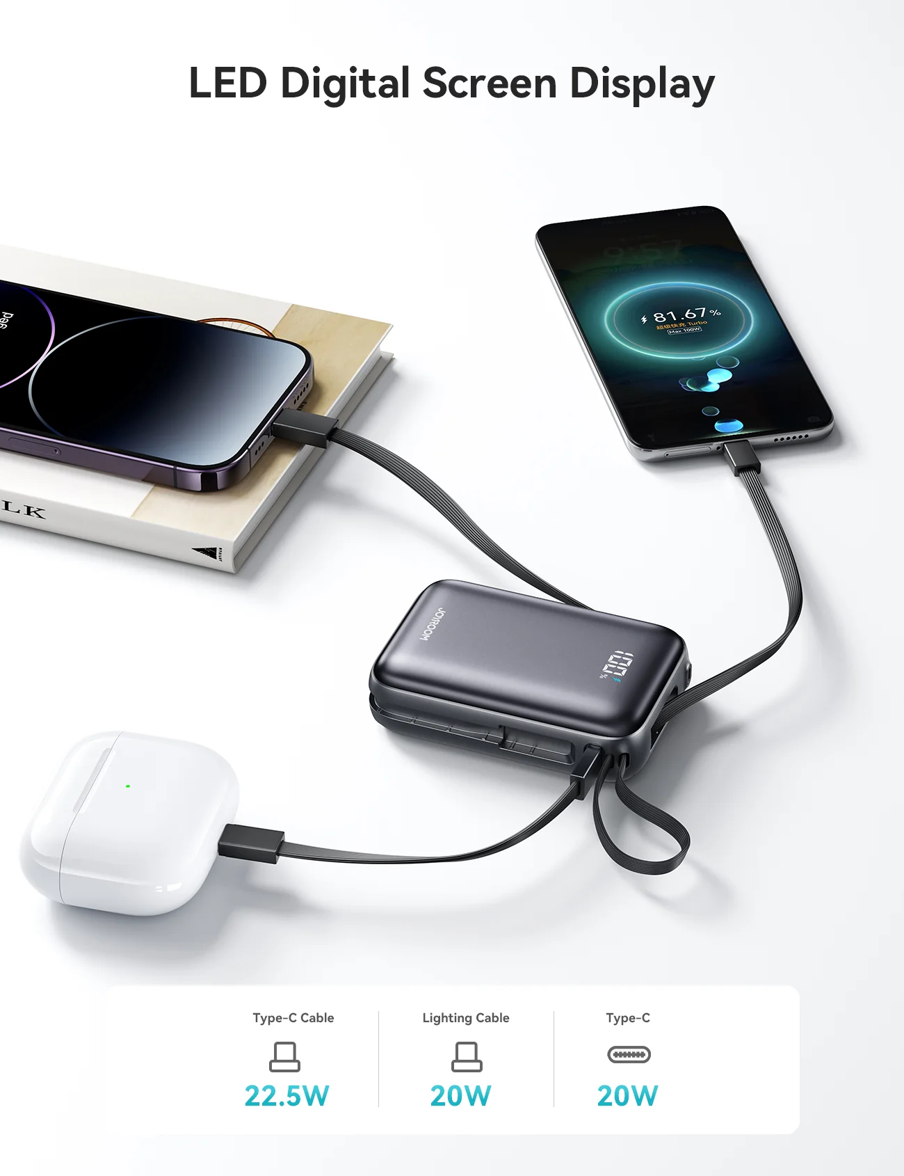 Joyroom JR-PBF29 22.5W Mini Power Bank 20000mAh (Black) - Image 2