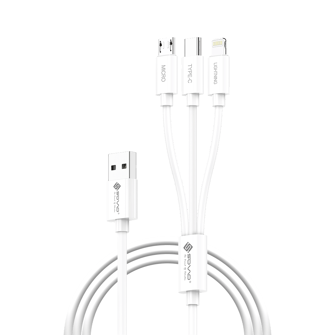 SOVO SC-301 3 IN 1 Fast Charging Data Cable