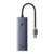 Baseus UltraJoy Series 4-PORT Hub Space Grey（USB-A to USB 3.0*3+RJ45*1+USB-C 5V）B0005280B811-12
